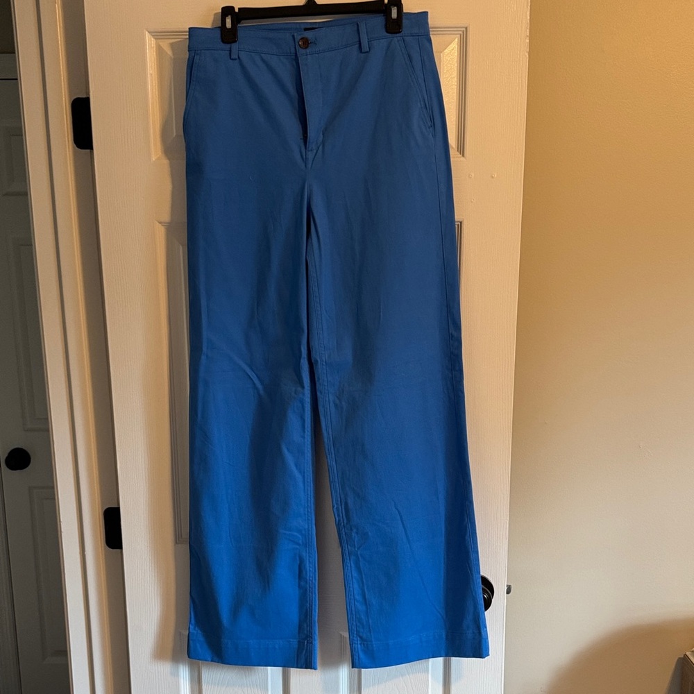J. Crew Women's Bright Blue Wide Leg Pants, 8 Tall